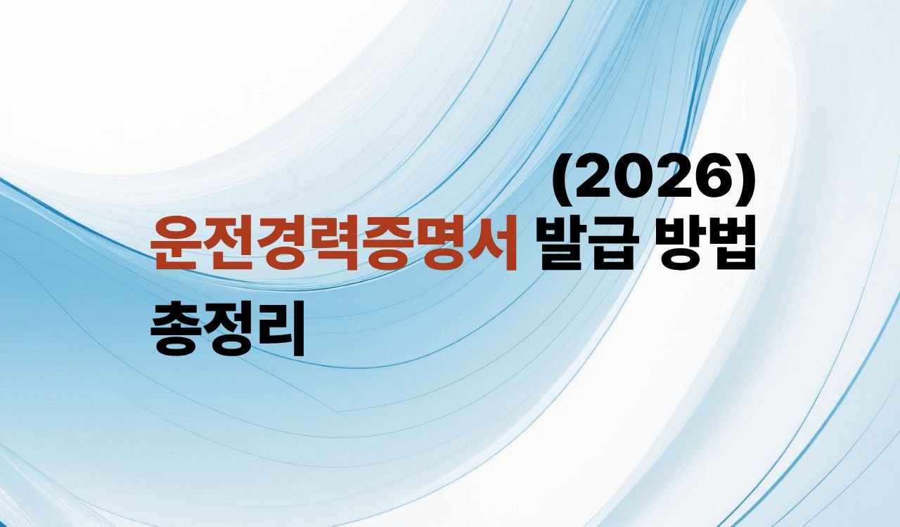 운전경력증명서 발급 방법 총정리