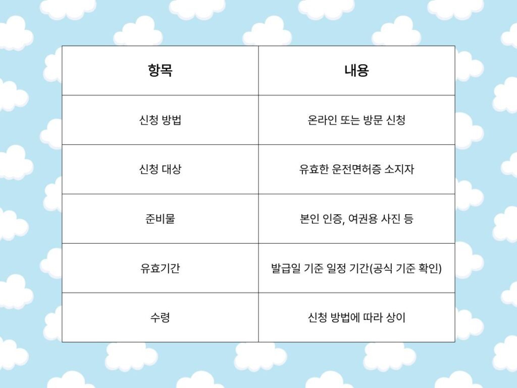 국제운전면허증 발급 방법