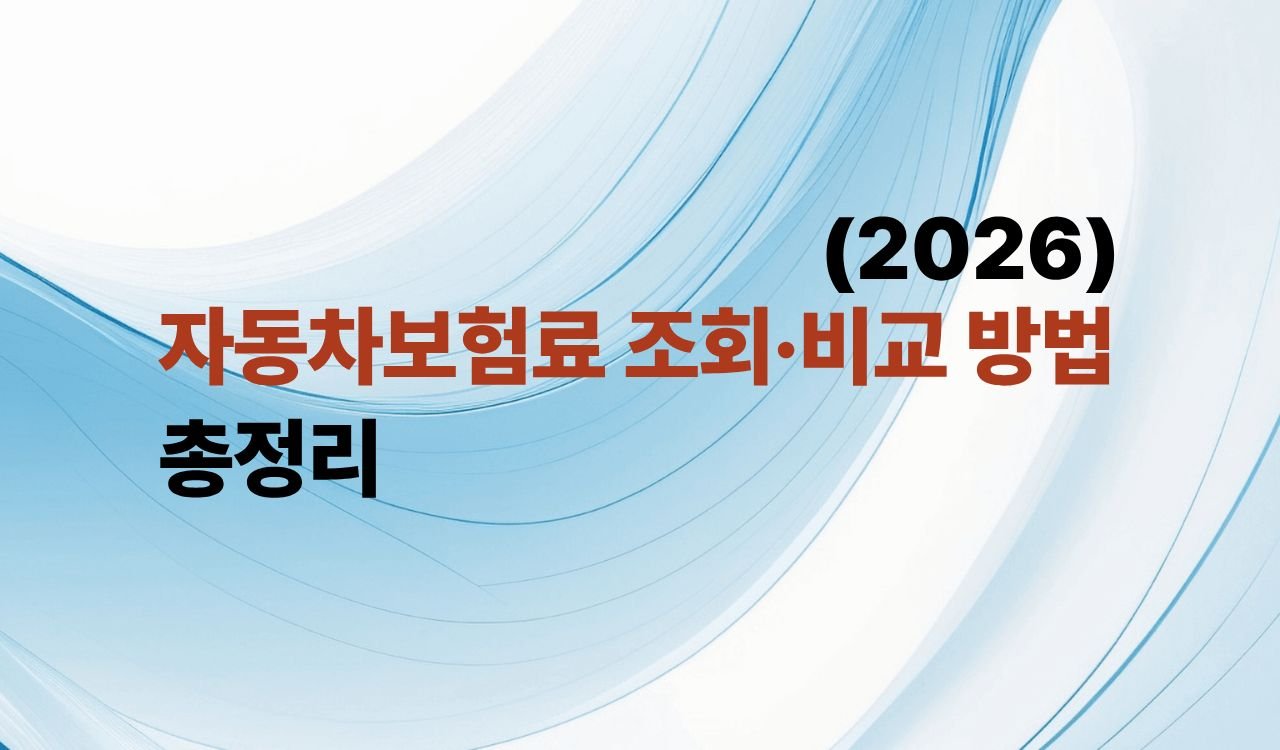 자동차보험료 조회·비교 방법 총정리